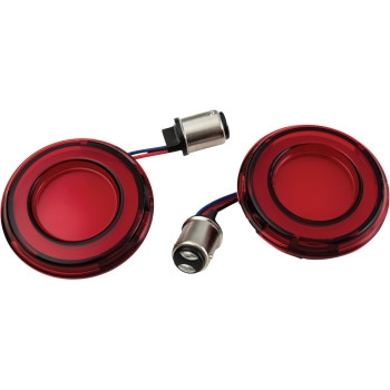 Kuryakyn - Kuryakyn Tracer Led Rear Turn Signal Conversions - 1157 Bulb, Red/Red, Red Lens - 2906