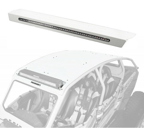 Pro Armor - Pro Armor Aluminum Roof With Light Bar Pocket and Integrated Rear Light Bar - Matte White Pearl - P144R124MWP