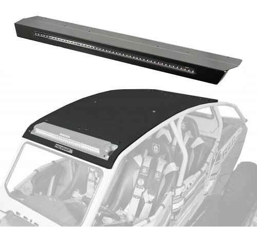 Pro Armor - Pro Armor Aluminum Roof with Light Bar Pocket and Integrated Rear Light Bar - Solar Black - P144R124SLR