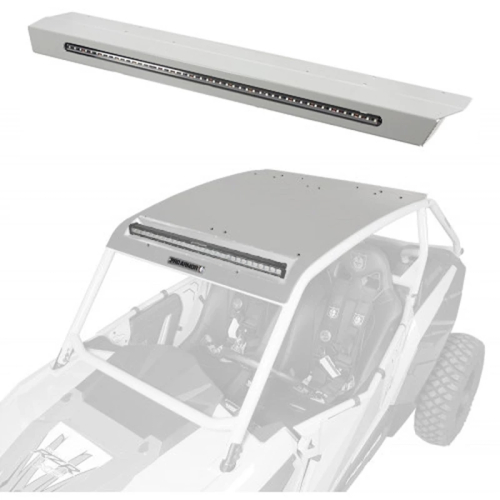 Pro Armor - Pro Armor Aluminum Roof with Light Bar Pocket and Integrated Rear Light Bar - Sparkle Silver Metallic - P141R124SSM