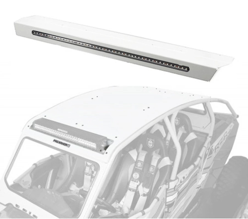 Pro Armor - Pro Armor Aluminum Roof with Light Bar Pocket and Integrated Rear Light Bar - White Pearl - P144R124WP
