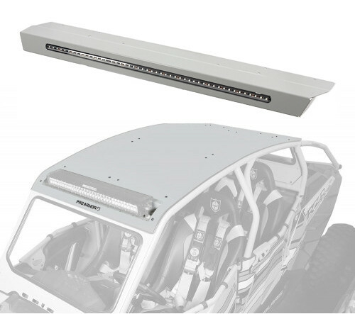 Pro Armor - Pro Armor Aluminum Roof with Light Bar Pocket and Integrated Rear Light Bar - Titanium Metallic - P144R124TM