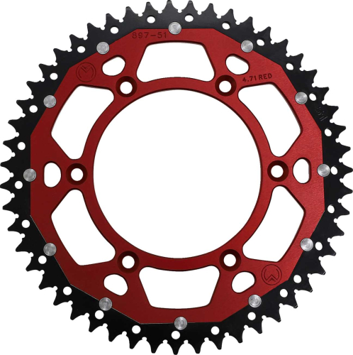 Moose Racing - Moose Racing Dual Rear Sprockets - Red - 51T - 1210-897-51-13X