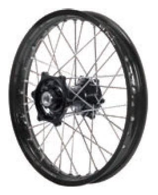 Dubya - Dubya MX Rear Wheel with Excel Rim - 1.85x16 - Black Hub/Black Rim - 70-3165BB