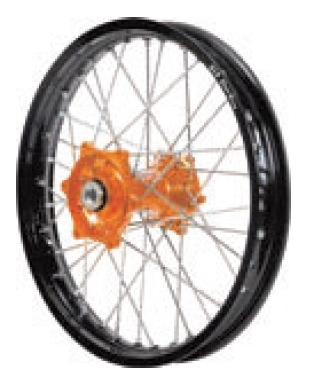 Dubya - Dubya MX Front Wheel with Excel Rim - 1.40x17 - Orange Hub/Black Rim - 70-3162OB