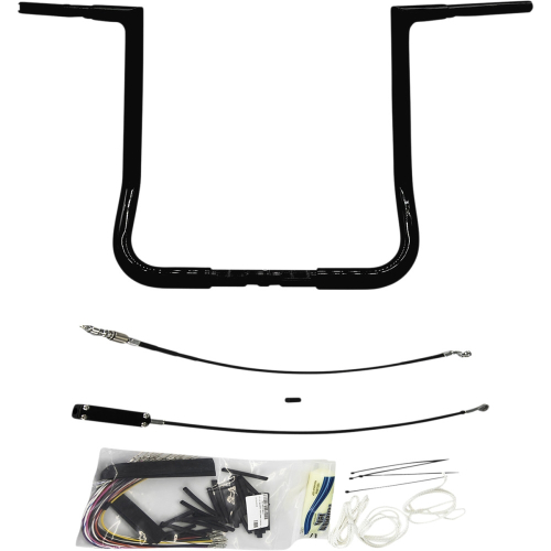 Fat Baggers, Inc. - Fat Baggers, Inc. 1-1/4in. EZ Install Handlebar Kit with Flat Top Handlebars - Gloss Black - 709116-B