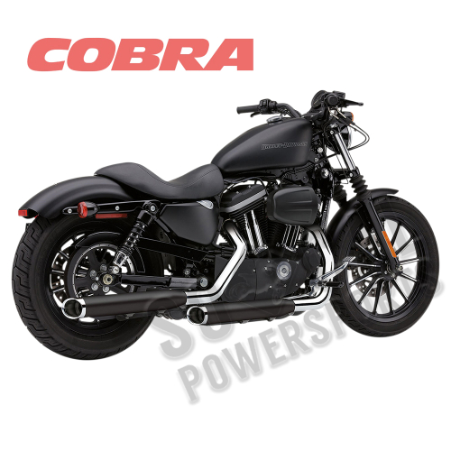 Cobra - Cobra 3in. Slashcut Slip-On Mufflers - Black - 6030RB