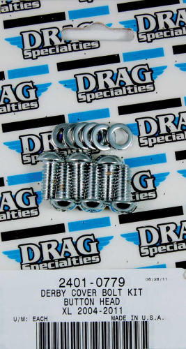 Drag Specialties - Drag Specialties Derby Cover Chrome socket-Head Bolt Set - Knurled - MK686