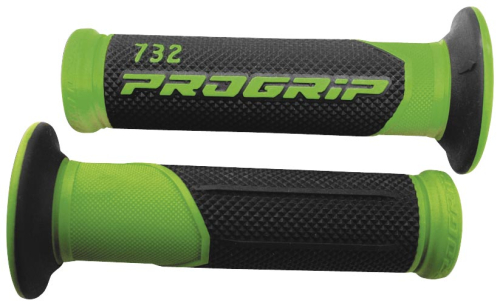 Pro Grip - Pro Grip 732 Duo Density Road Grips - Black/Green - 732GNBK
