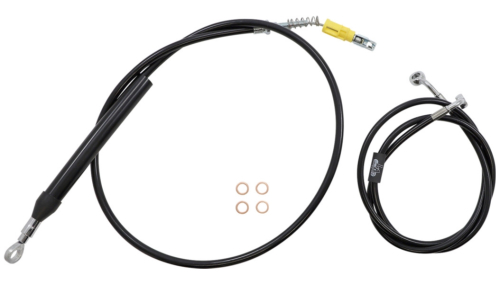 LA Choppers - LA Choppers Complete Handlebar Cable/Brake & Clutch Line/Wire Kit - Black Vinyl - LA-8156KT2-19B