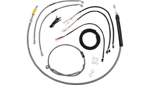 LA Choppers - LA Choppers Complete Handlebar Cable/Brake & Clutch Line/Wire Kit - Stainless Braided - LA-8157KT2-13