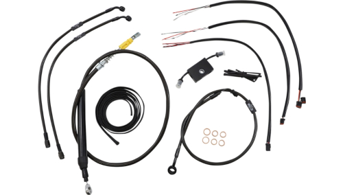 LA Choppers - LA Choppers Complete Handlebar Cable/Brake & Clutch Line/Wire Kit - Midnight Braided - LA-8157KT2-13M