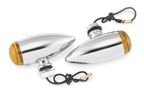 Bikers Choice - Bikers Choice Smooth Bullet Marker Lights - Amber Dual Filament - 489616