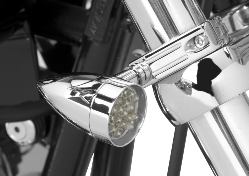 Bikers Choice - Bikers Choice Mini LED Turn Signal With 41mm Clamp Kit - Amber - 482422
