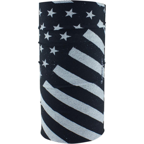 Zan Headgear - Zan Headgear Fleece-Lined Motley Tube - TF091 - Black/White Flag - OSFM
