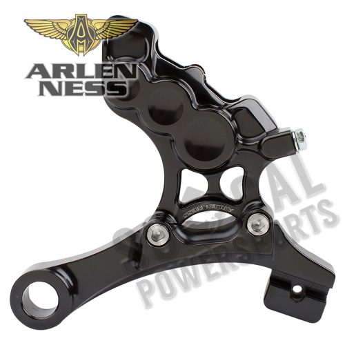 Arlen Ness - Arlen Ness 4-Piston Brake Rear Caliper/Bracket - Black - 02-325
