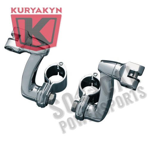 Kuryakyn - Kuryakyn Longhorn Offset Peg Mounts With 1 1/4in. Magnum Quick Clamp - Chrome - 7986