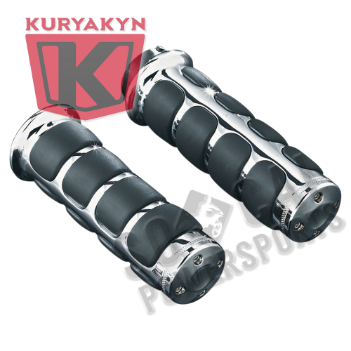 Kuryakyn - Kuryakyn ISO Grips with Chrome Accent Rings - 5-3/4in. - 6241