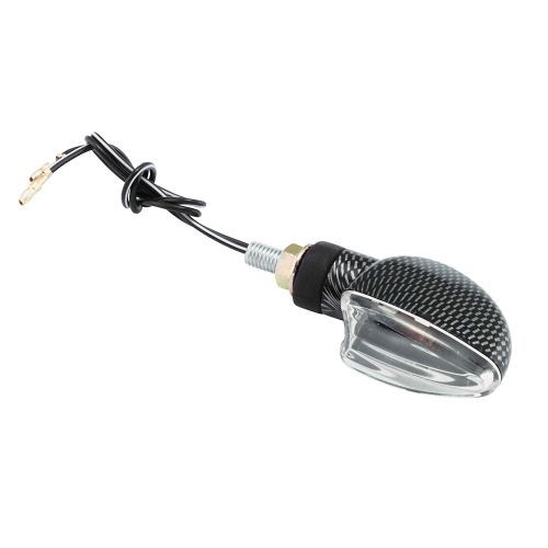 BikeMaster - BikeMaster Universal Mini-Stalk Turn Signal - Carbon/Clear - 266008