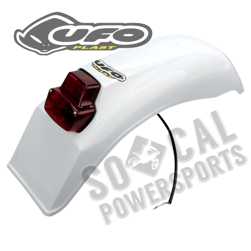 UFO Plastics - UFO Plastics Universal Enduro Rear Fender - White - PP01204041