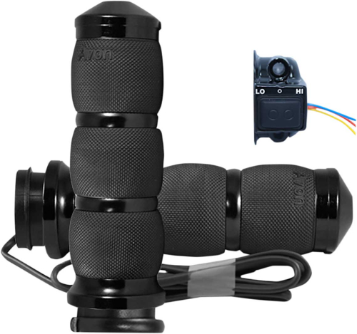 Avon Grips - Avon Grips Air Cushioned Heated Grips - Black Anodized - AIR-90-AN-FL-HT