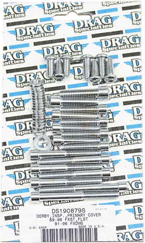 Drag Specialties - Drag Specialties Derby, Inspection and Primary Cover Chrome Socket-Head Bolt Set - Smooth - MK266S