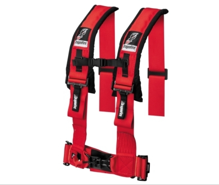 Dragonfire Racing - Dragonfire Racing 4-Point H-Style Harness - Red - 3in. - 521355