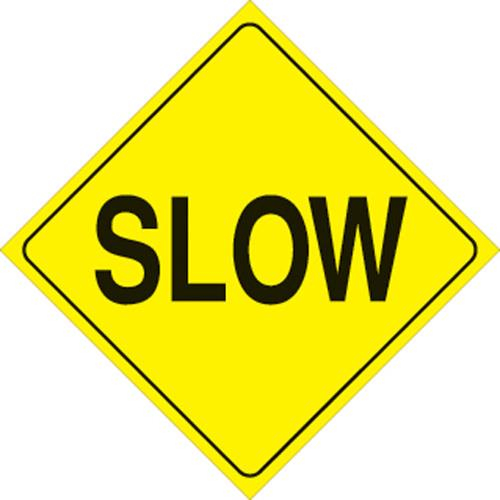Voss - Voss 12x12in. Reflective Trail Sign - Slow (Yellow/Black) - 405 SLO YR