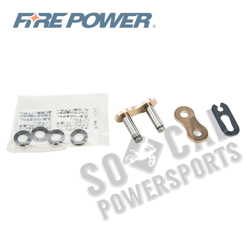 Fire Power - Fire Power Clip Master Link for 520 X-Ring Heavy Duty Chain - Gold - 520FPX-SKJ/G