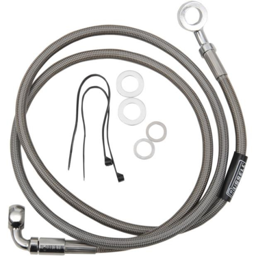 Russell - Russell Pro Swivel Universal Brake Hose - Stainless Steel - 7/16in.,Straight Upper Banjo - 48in. Length - R08977