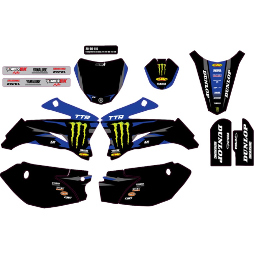 DCOR - DCOR Star Racing Monster Energy Complete Graphics Kit - Black Background - 20-50-114