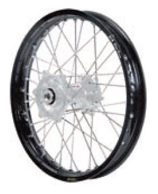 Dubya - Dubya MX Rear Wheel with DID DirtStar Rim - 1.85x19 - Silver/Black - 70-4121SB