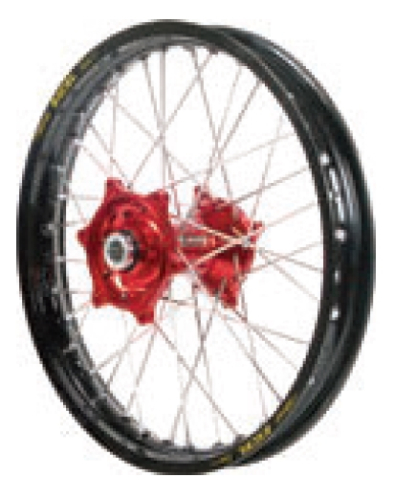 Dubya - Dubya MX Rear Wheel with DID DirtStar Rim - 2.15x19 - Red Hub/Black Rim - 70-4157RB