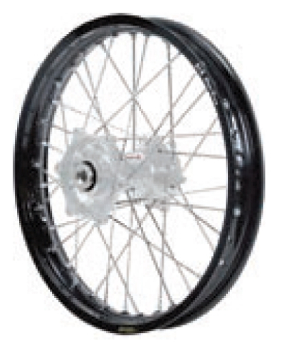 Dubya - Dubya MX Rear Wheel with DID DirtStar Rim - 2.15x19 - Silver Hub/Black Rim - 70-4157SB