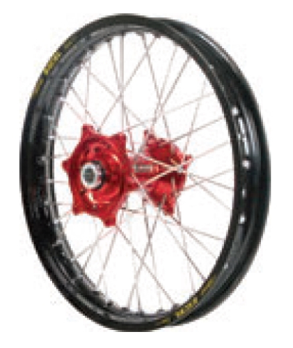 Dubya - Dubya MX Rear Wheel with DID DirtStar Rim - 2.15x19 - Red Hub/Black Rim - 70-4156RB
