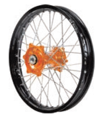 Dubya - Dubya MX Rear Wheel with Excel Rim - 2.15x18 - Orange Hub/Black Rim - 70-3066OB