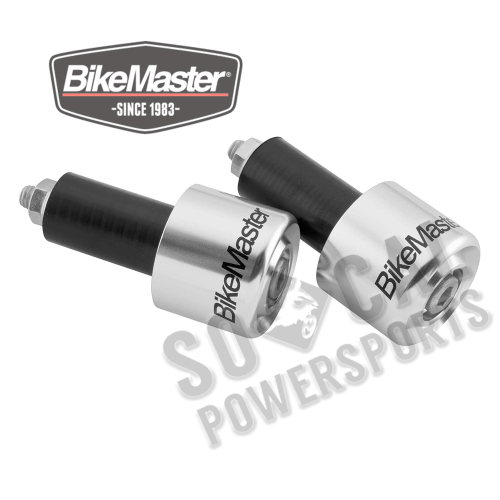 BikeMaster - BikeMaster Anodized Aluminum Billet Bar Ends - Silver - 152128