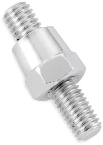 BikeMaster - BikeMaster Mirror Adapter - 8mm Male to 10mm Male - Chrome - 600296