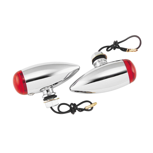 Bikers Choice - Bikers Choice Smooth Bullet Marker Lights - Red Single Filament - 489610