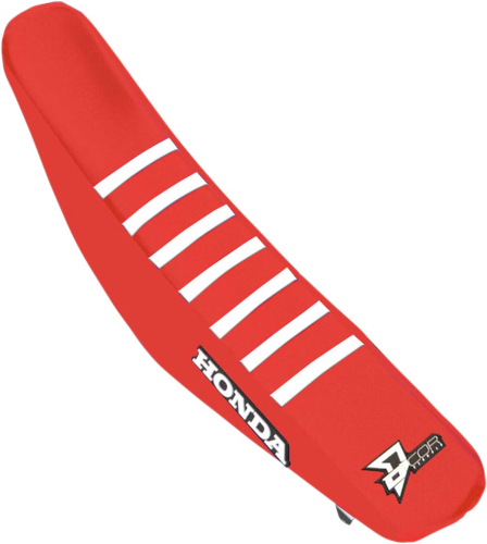DCOR - DCOR Factory Reinforced Seat Cover - Honda Geico Replica - Red/Red/White Ribs - 30-10-462