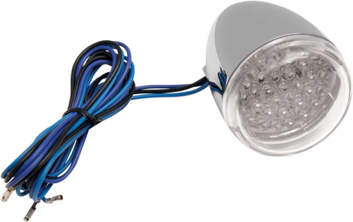 Chris Products - Chris Products Rear Custom Signal Light Assembly - Chrome with Clear lens, amber LED - Hollow stem mount - 8501C-LED-A