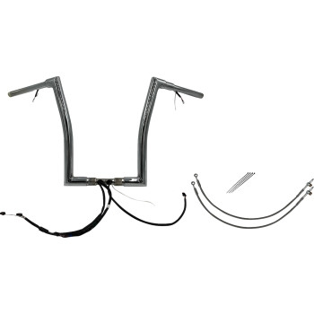 Fat Baggers, Inc. - Fat Baggers, Inc. 1-1/2in. Plug and Play EZ Install Flat Top Handlebar Kit - Chrome - 601316