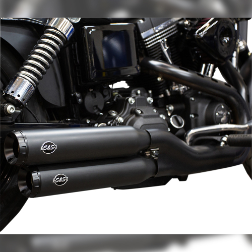 S&S Cycle - S&S Cycle Grand National Slip-On Mufflers - Black Ceramic - 550-0725