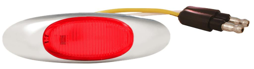 Grote - Grote Micronova LED Marker Light - Oval with Clear Lens and Chrome Bezel - 3in. Wide - Red - 47982