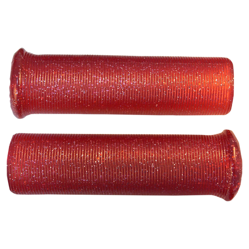 Emgo - Emgo Star Fire Flake Grips for 7/8in. Handlebars - Red - 42-21124