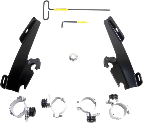 Memphis Shades - Memphis Shades Trigger-Lock Mount Kit for Batwing Fairing - Black - MEB1999