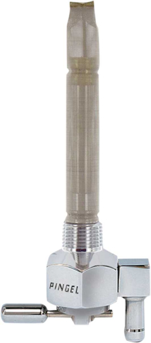 Pingel - Pingel Power-Flo Fuel Valve - 3/8in. NPT Hex - 180 Deg. Outlet Facing Inward - Chrome - 6291-CH