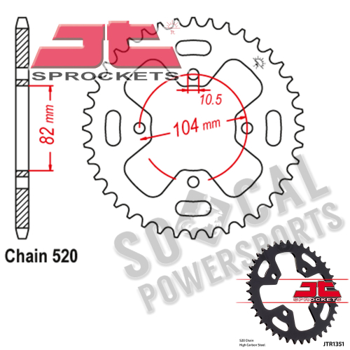 JT Sprockets - JT Sprockets Steel Rear Sprocket - 40T - JTR1351.40