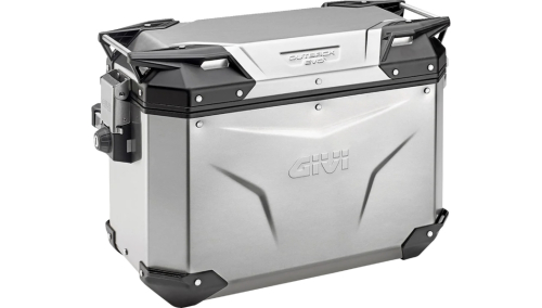 GIVI - GIVI Trekker Outback 48lit. Side Case - Silver with black accents - Right - OBKE48ARA