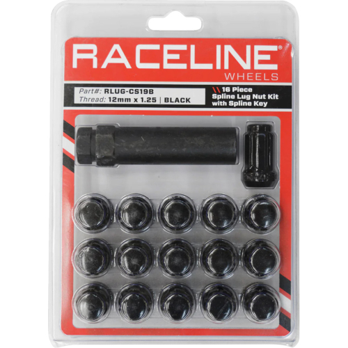 Raceline - Raceline Spline Lug Nut Kit with Spline Key - RLUG-CS19B